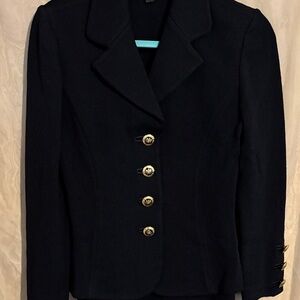 St. John Collection Black Blazer with Gold Buttons